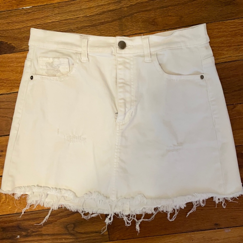 White mini skirt